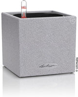 Cubo de hierbas de alta calidad LECHUZA CANTO Stone 14 con sistema de riego por varilla, gris piedra