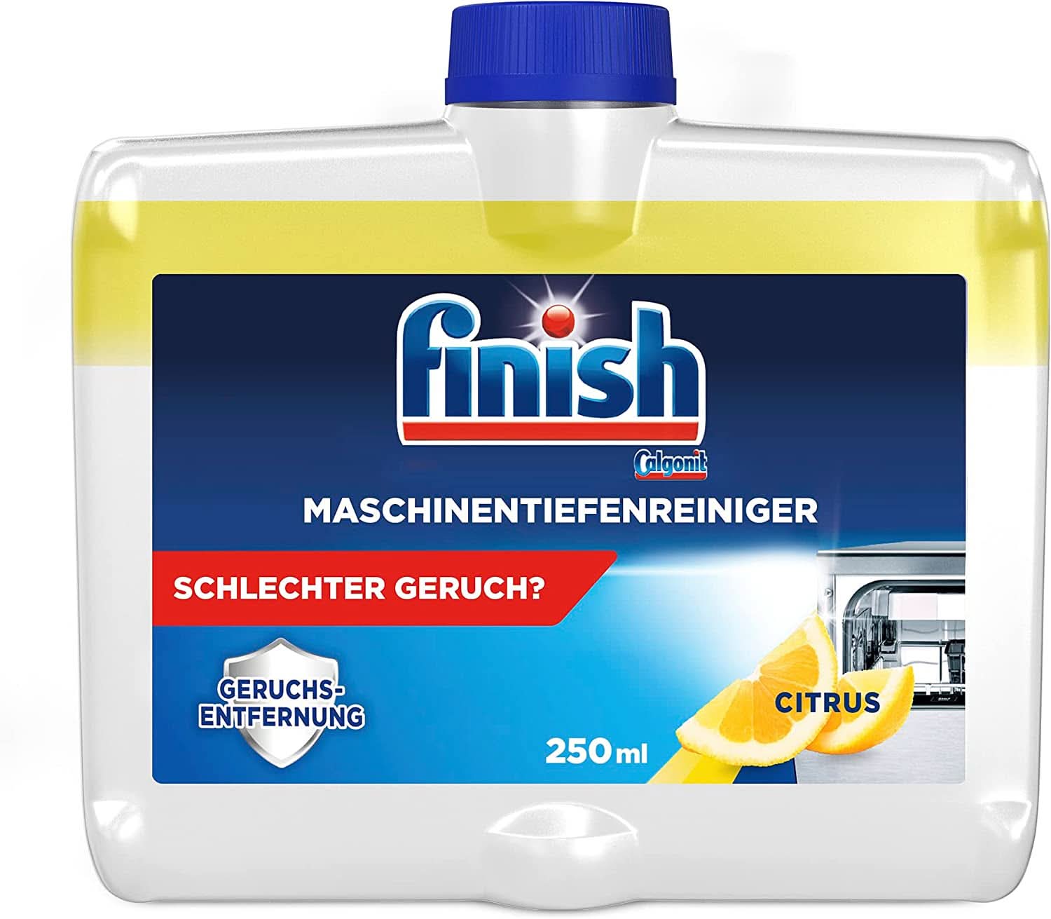 Finish Deep Machine Cleaner Citrus - limpiador líquido para máquinas contra la cal y la grasa para un lavavajillas limpio - paquete económico Naty Shop 250 ml Single