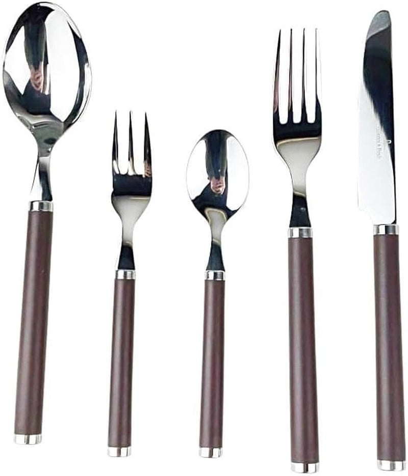 Villeroy And Boch Cubiertos Play Marrón Chocolate, para hasta 6 personas, 30 piezas, acero inoxidable, mango de plástico marrón Cocina Naty Shop