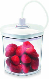 CASO Set de Recipientes al Vacío, Recipiente Resistente a Roturas y Apto para Lavavajillas, 3 Recipientes al Vacío para Alimentos y Líquidos Sensibles a la Presión, Se Adapta a Todas las Envasadoras al Vacío CASO con Conexión de Manguera, Cajas de Almacenamiento de Alimentos Apilables Naty Shop