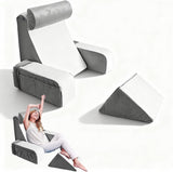 Almohada de lectura con soporte para el cuello y apoyabrazos desmontables, cómoda y liviana almohada para la espalda para cama y sofá, almohada para la espalda para adultos, respaldo de espuma viscoelástica para leer, mirar televisión y videojuegos