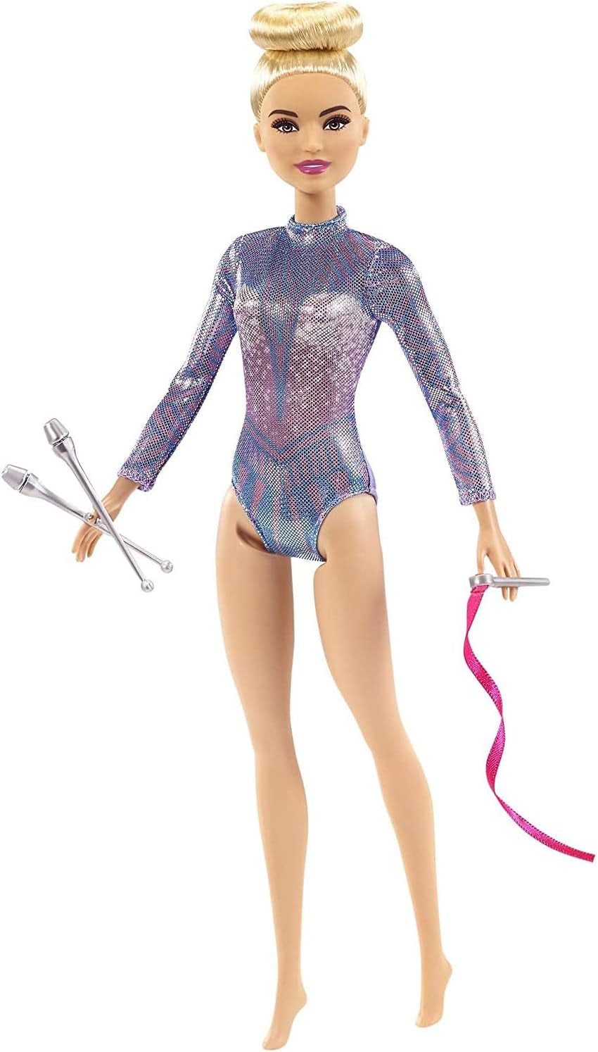 Barbie You Can Be Anything Series-accesorios de gimnasia rítmica con pelo rubio, muñeca incluida, regalo para niños, juguete de 3 años o más, GTN65