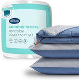 Silentnight Edredón Summer Breeze para Cama Individual, 2,5 Tog, Edredón Ligero de Verano, Ideal para Noches Cálidas y Dormitorios Calurosos, Hipoalergénico y Lavable a Máquina, Cama Individual, Edredones y Edredones 200 X 135 Cm Naty Shop Sin Funda Cama Doble Gris/Azul