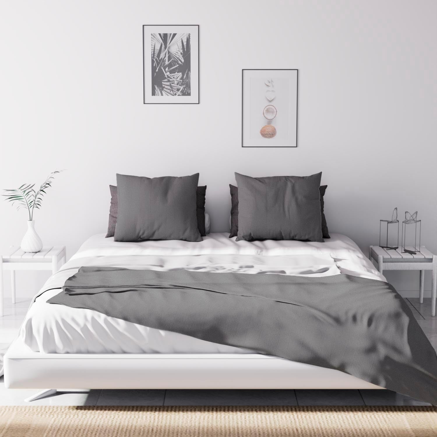 Soleil D'Ocre Adele, Funda Zigzag, Tirado del sofá, Polycoton, Gris, 220 X 240 Cm Edredones y edredones Naty Shop