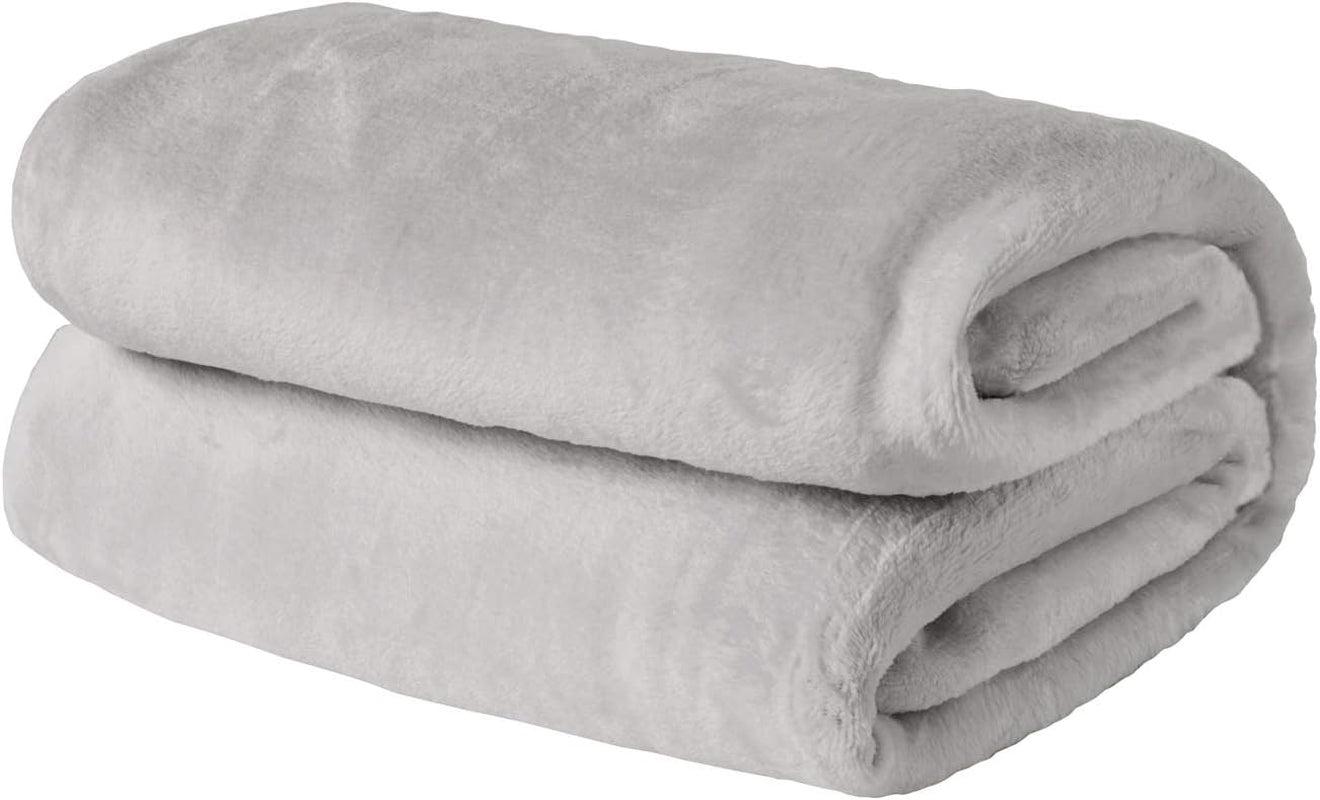 Colcha de forro polar ultrasuave de Brentford, gris plateado, doble grande - 150 x 200 cm Camas y mantas Beuche den Brentfords-Store gris plateado 150 x 200 cm