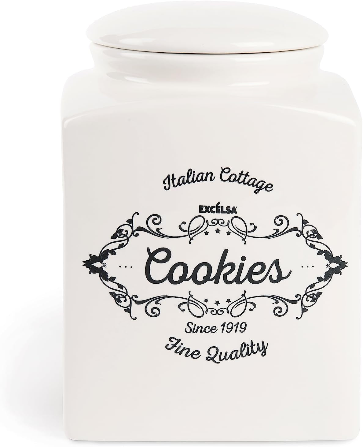 Caja para galletas Excelsa, cerámica, blanco marfil, Capacidad: 3 litros Cajas para guardar alimentos Naty Shop Título predeterminado