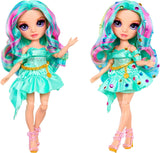 Muñeca Rainbow High Be Dazzling Fashion - Celine Turquesa - Azul-Verde, 28 cm, con herramienta de decoración, gemas brillantes y accesorios de peinado