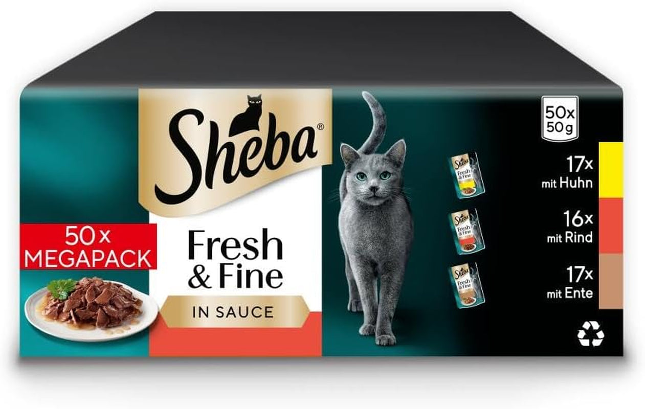 Sheba CATCARE Bolsa húmeda fresca y fina (carne) Trozos en salsa Adulto 50G Multipack Estándar