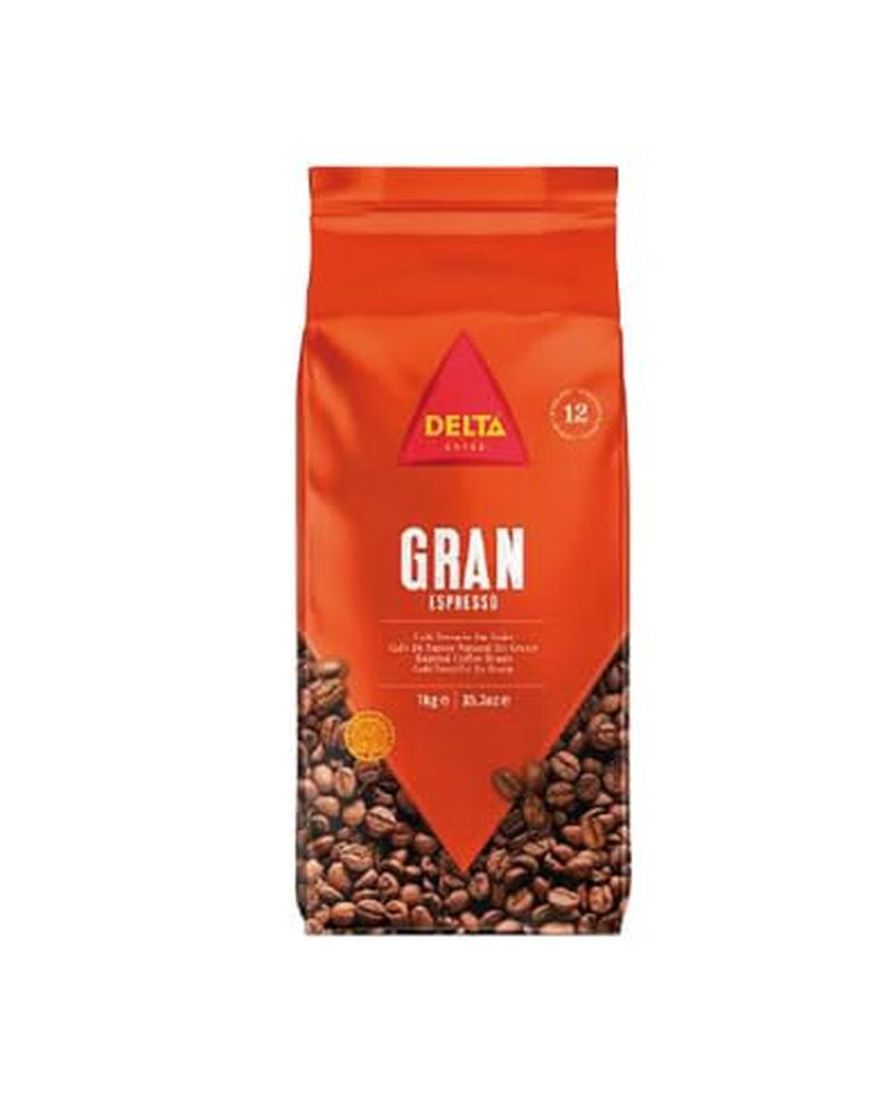 Café Delta Gran Expresso 80/20 – En grano 1 kg – Intenso blend espresso de 80% natural y 20% Torrefacto