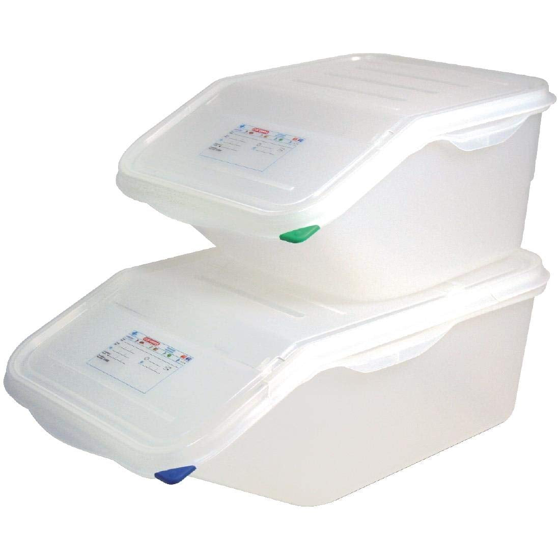 9146 Contenedor accesible con tapa GN 44199, blanco, 200(h) x 200(w) x 395(d) mm. Naty Shop cajas para guardar alimentos