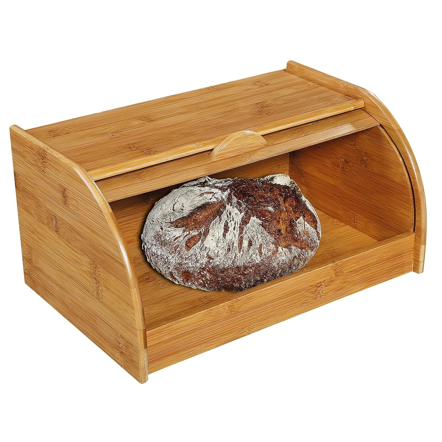 54118 Cesta para pan, bambú 40 x 26 x 20 cm, marrón, 40,x 27,5 x x 21,5 cm Cajas para guardar alimentos Naty Shop