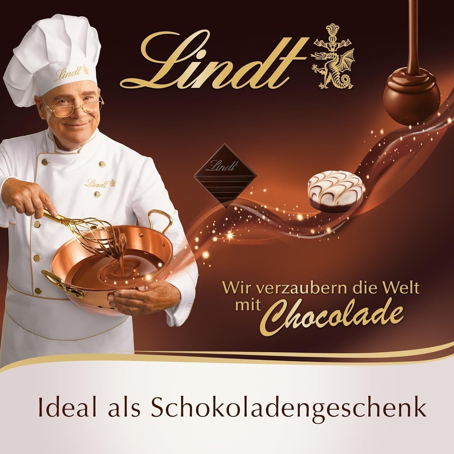Lindt Schokolade - Pelotas de golf | 110 gramos| Drei Golfbälle Aus Lindt Vollmilch-Schokolade Mit Nougatcremefüllung Und Waffelstückchen | Pralinengeschenk | Regalo para golfista | Tienda Schokoladengeschenk Naty
