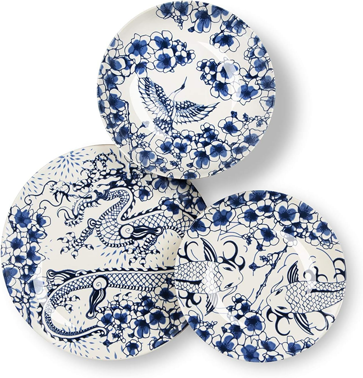 Juego de vajilla Excelsa Zen, 18 piezas, cerámica, blanco y azul.