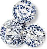 Juego de vajilla Excelsa Zen, 18 piezas, cerámica, blanco y azul.
