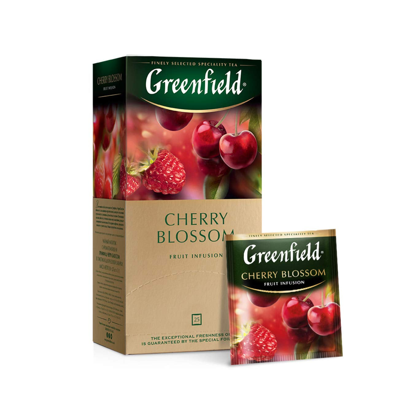 Greenfield Flor de cerezo, hibisco, rosa mosqueta, manzana, frambuesa, mora, bolsitas de té (2 g x 25), 50 g