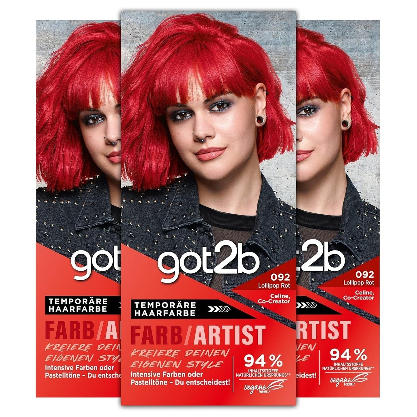 got2b Colour/Artist 097 Verde Sirena Nivel 2 (3x 80ml), tinte temporal que aporta brillo al cabello en colores intensos o tonos pastel, el tinte dura 12-15 lavados, fórmula vegana Naty Shop Tinte para el cabello 092 Red Lollipop