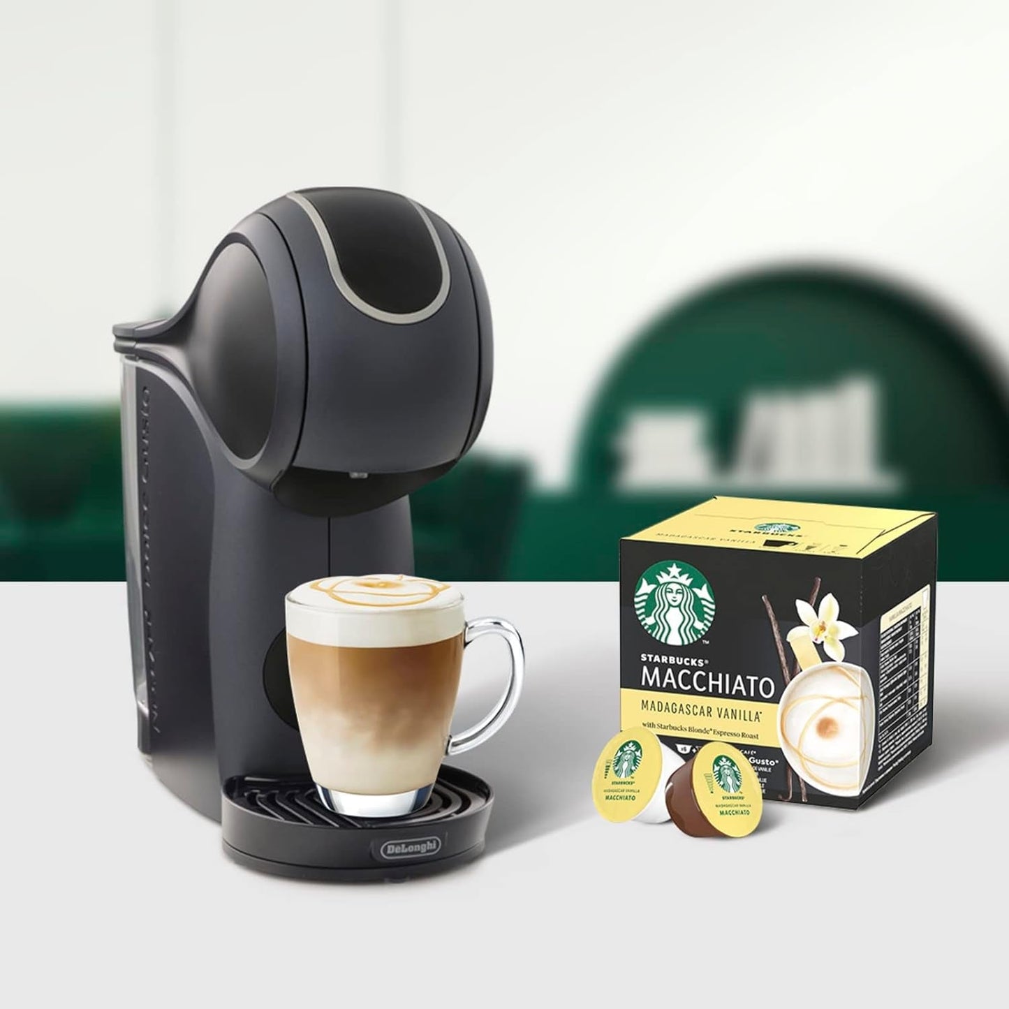 STARBUCKS Probierset, paquete variado de tazas blancas de Nescafé Dolce Gusto Kaffeekapseln y Vanilla Macchiato de Nescafé Dolce Gusto Kaffeekapseln 6 x 12 (72 cápsulas, 36 porciones)