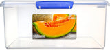 Tarro para almacenamiento de alimentos KLIP IT System | 9,67 litros | tarro de almacenamiento apilable y hermético con tapa, apto para frigorífico/congelador | Plástico sin BPA | clips azules | 1 pieza (paquete de 4) cajas de almacenamiento de alimentos Naty Shop