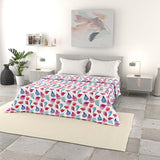 Ropa de Cama Italiana Edredón Básico de Verano, Microfibra Estampada, 250X240Cm, Círculo Edredones y Edredones Naty Shop Petali 250X240Cm