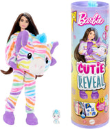 Muñeca Barbie Cutie Reveal y accesorios, traje de felpa de conejita Batik y 10 sorpresas que cambian de color, serie Color Dream, HRK38 Naty Shop Rainbow Zebra Dolls