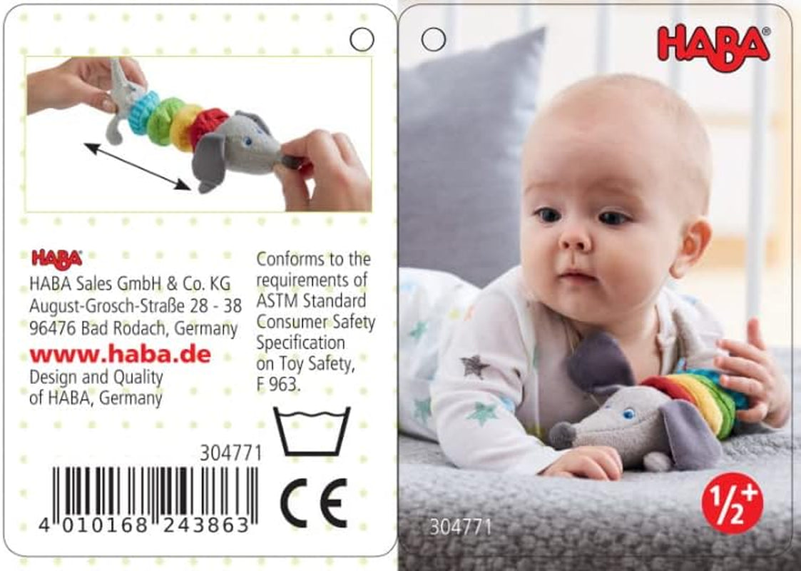 HABA 304771 - Figura Sonajero Perro Salchicha, juguete bebe de tela con motor sonajero, juguete a partir de 6 meses Juguetes Bebe Naty Shop
