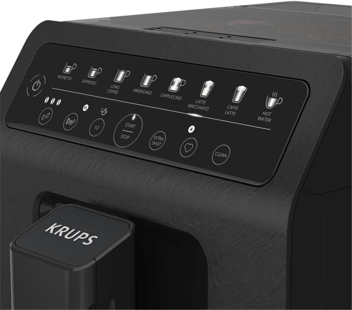 Krups EA897B Evidence ECOdesign Cafetera espresso automática, función automática espresso y capuchino, tecnología Quattro Force, vasos de leche one-touch, 8 presintonías, sistema de leche, 1450W