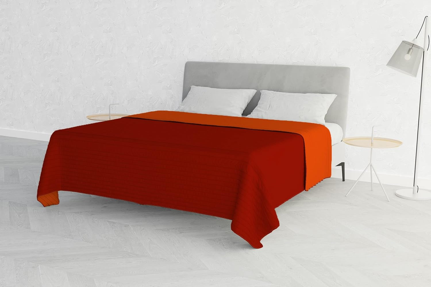 Colcha de verano de microfibra naranja/óxido para cama de matrimonio 250 x 250 cm Edredones y edredones Naty Shop
