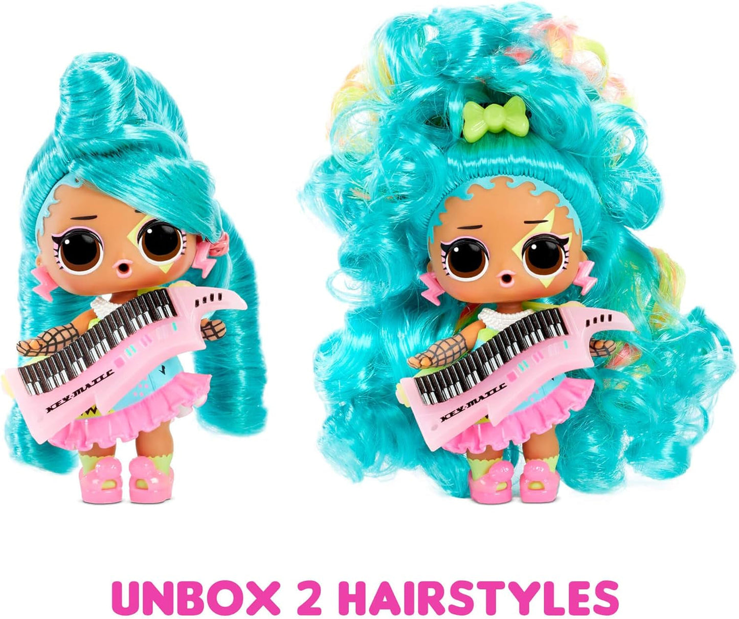 jajaja ¡sorpresa! 566977E7C Muñecas Remix hair flip - Objeto de colección - 15 sorpresas - Con gorro para el pelo, complementos y música Naty Shop Muñecas