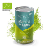 Matcha para café con leche Mezcla de té verde con azúcar de caña, 400 g, vegano, para 20 porciones