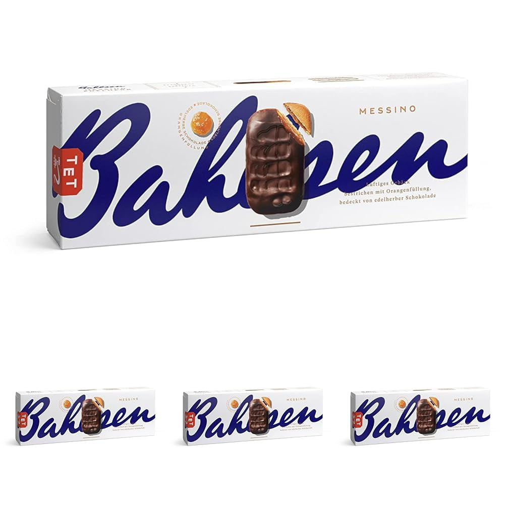 Bahlsen Messino Edelherb - Paquete de 4 - Masa esponjosa con relleno de chocolate y naranja Edelherb (1 x 125 g)