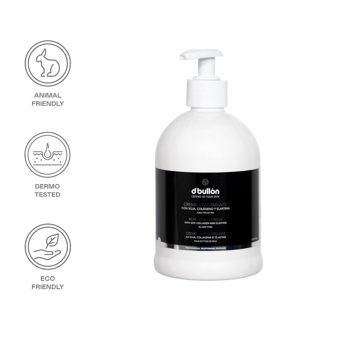 D'Bolón Crema corporal reafirmante con soja, colágeno y elastina, 500 ml Cosmética y Belleza Naty Shop