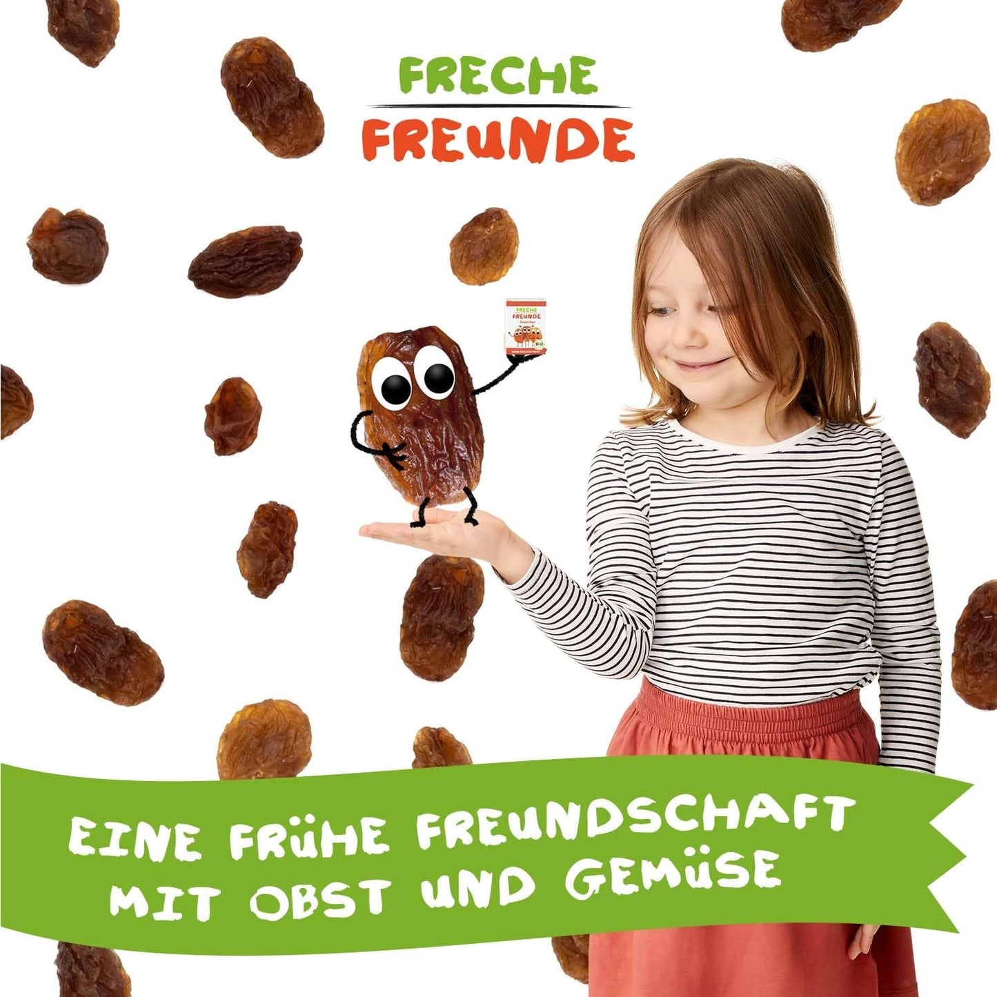 FRECHE FREUNDE Pasas orgánicas, Trockenfrüchte ohne Zucker, ohne Zusatzstoffe, ungeschwefelt, in kleinen Snackboxen, Sultaninen für Kinder, paquete de 20, 20 x (3x14g)
