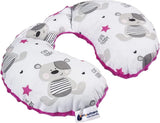 Medi Partners Almohada para el cuello para bebé Soporte para el cuello 100% algodón / Minky Almohada para el cuello para bebé para cochecito de coche Viajes Viajes Dormir Almohada para el cuello Snooze Roll (REH con Minky gris) Almohadas ortopédicas cervicales Naty Shop Osito de peluche Minky rosa oscuro