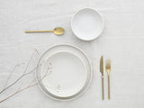 CreaTable, 33065, Vajilla Serie Uno Amarillo-Blanco de 12 Piezas, Juego de Platos de Porcelana, Apto para Lavavajillas y Microondas, Hecho en Portugal