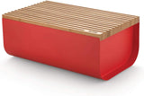 Alessi Mattina BG03 R - Panera de acero inoxidable con resina epoxi y madera de bambú, rojo Cajas para guardar alimentos Naty Shop Rojo Talla única