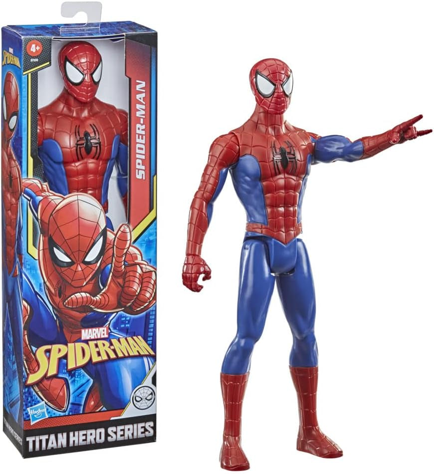 Marvel Titan Hero Series Spider-Man Figura de acción Superhéroe de 30 cm de alto con extremidades móviles Compatible con otros juguetes de Spider-Man para niños 5+ Figuras de acción Naty Shop
