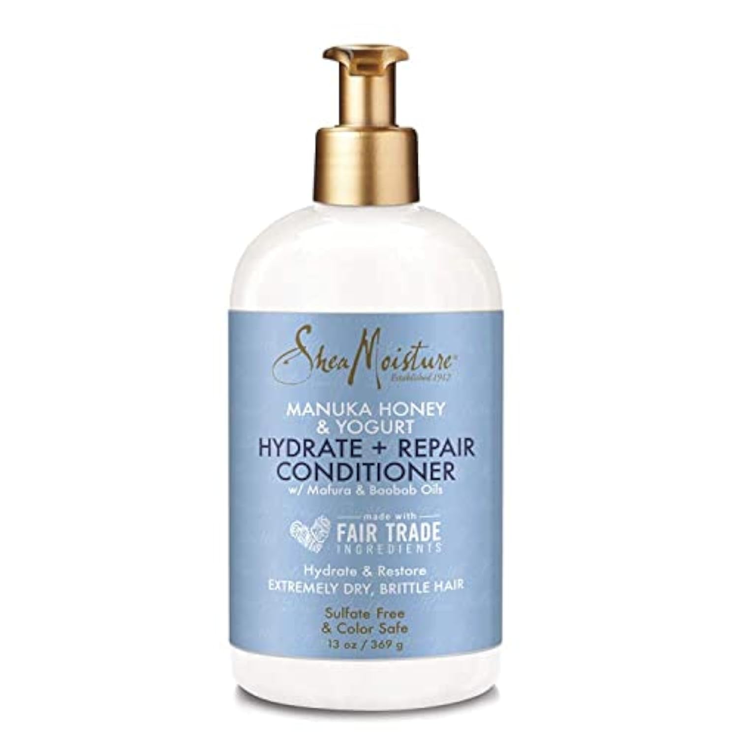 Sheamoisture Hydrate & Repair, acondicionador para cabello extremadamente seco y quebradizo, cuidado del cabello con miel de Manuka y yogur Sheamoisture 369 gramos