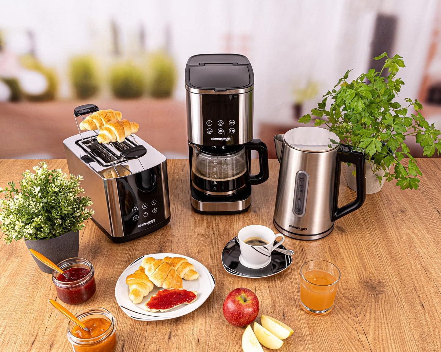 Cafetera espresso con filtro Rommelsbacher FKM 1000 - depósito de agua de 1,5 litros para 12 tazas de café, jarra de cristal, inicio diferido, función mantener caliente, función aroma, portafiltro extraíble 1x4