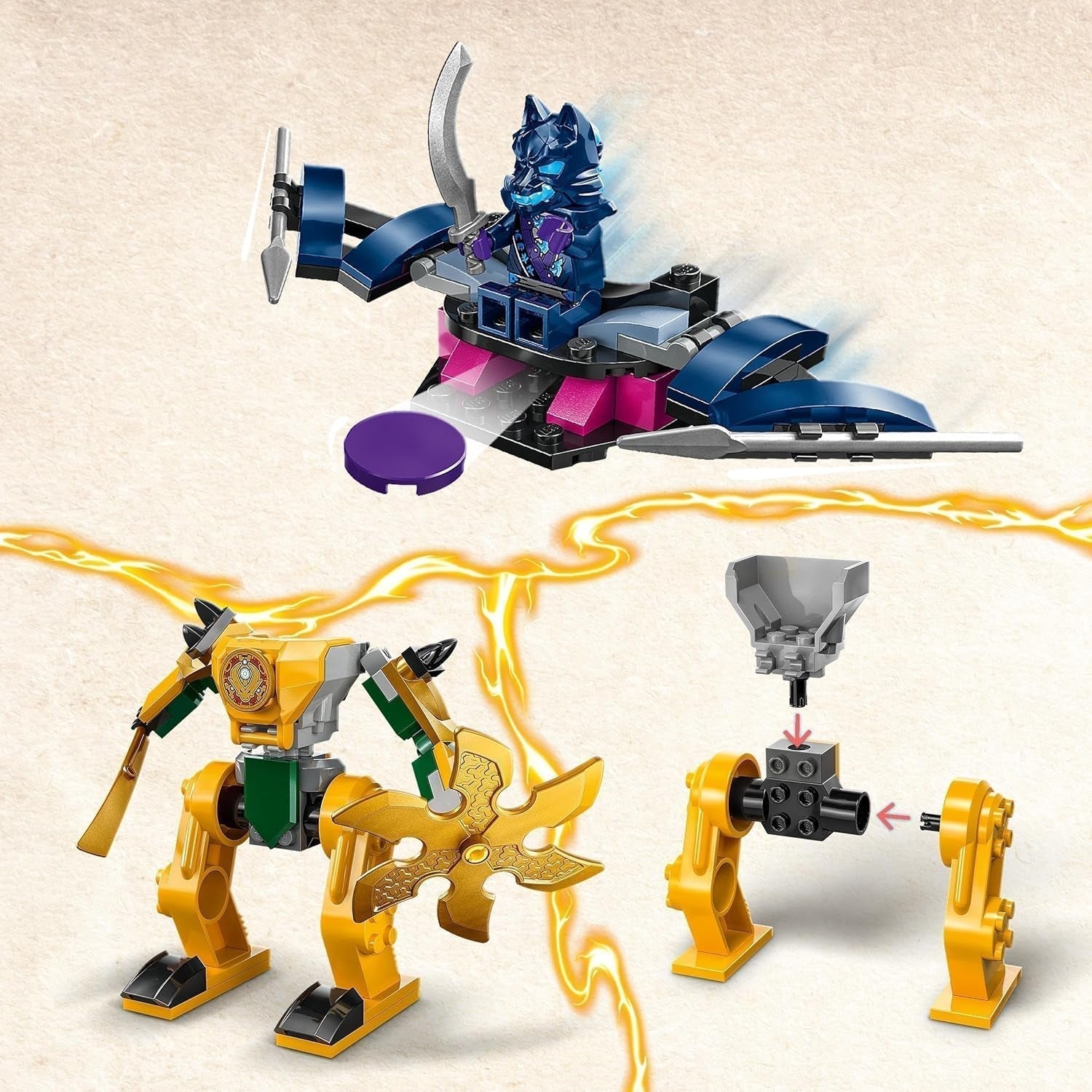 LEGO NINJAGO Robot de batalla de Arin, juguete ninja para niños a partir de 4 años Con figuras Incl. Arin con mini katana, figuras de acción y mechs, pequeño regalo para niños y niñas 71804 Juegos de construcción Besuche den LEGO-Store