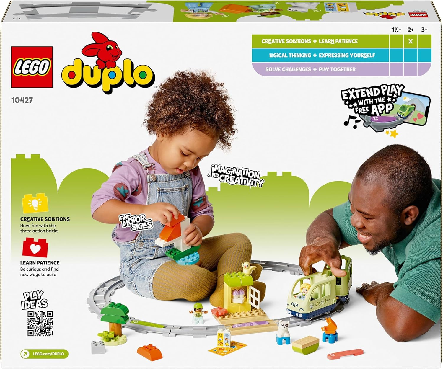 LEGO DUPLO Town Tren de aventuras interactivo, juego con luces y sonidos para juegos de rol, permite a niños de 2 años construir vías, juguete educativo preescolar 10427 Juegos de construcción Besuche den LEGO-Store