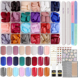 EBANKU 576 uñas cortas con pegamento para uñas, 12 colores de uñas artificiales cortas mate, 8 uñas artificiales cortas brillantes, 4 uñas artificiales con purpurina