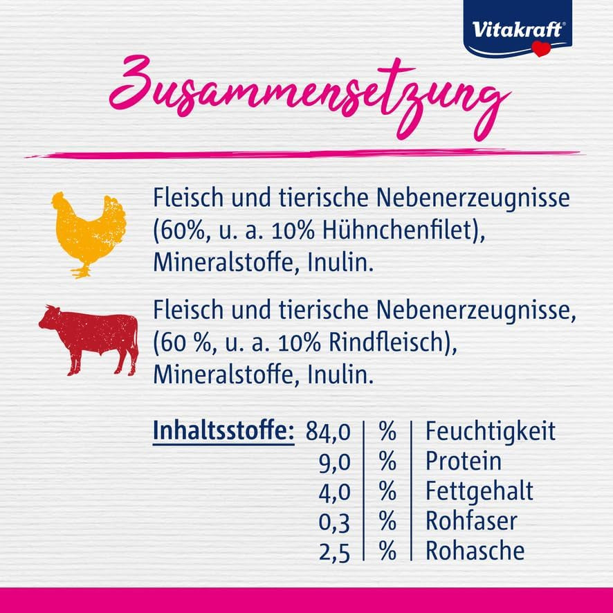 Vitakraft Poésie Délice, Country Selection, Nassfutter Katze, Katzennassfutter Gelée, con pollo, con ternera (1 paquete con 6x 85 g)