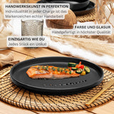 SÄNGER Madeira | Juego de vajilla combinada de 24 piezas, juego de vajilla de gres para 6 personas, 6 platos llanos, 6 platos de desayuno, 6 platos llanos, 6 tazones para pasta, juego de vajilla y tazones, negro mate | LA COLECCIÓN DE VALOR