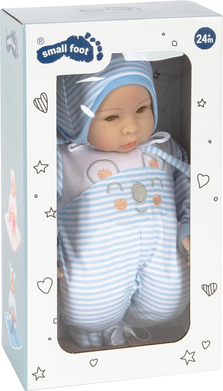 Muñeco Lukas de Small Foot, incluye ropa de quita y pon, chupete y manta suave, juego de rol, 11238