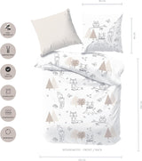 Ropa de cama infantil, zorro, búho y animales del bosque, 100% algodón Ropa de cama - infantil Naty Shop