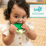 Infantino Lil' Nibbles, Mordedor de silicona texturizada, juguete mordedor para bebé sin BPA, suave, fácil de sostener, estimulación sensorial para bebés, brócoli