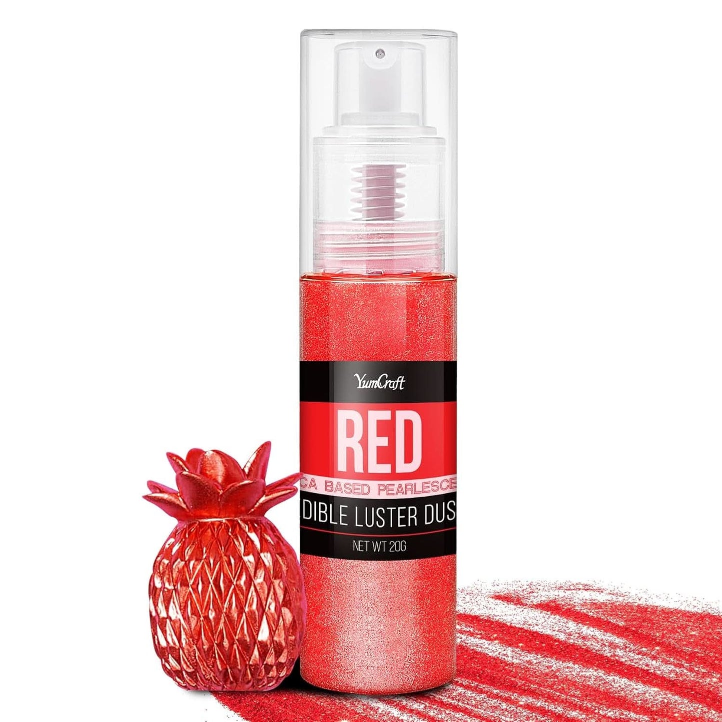 Spray de purpurina comestible, 20 gramos Naty Shop Rojo