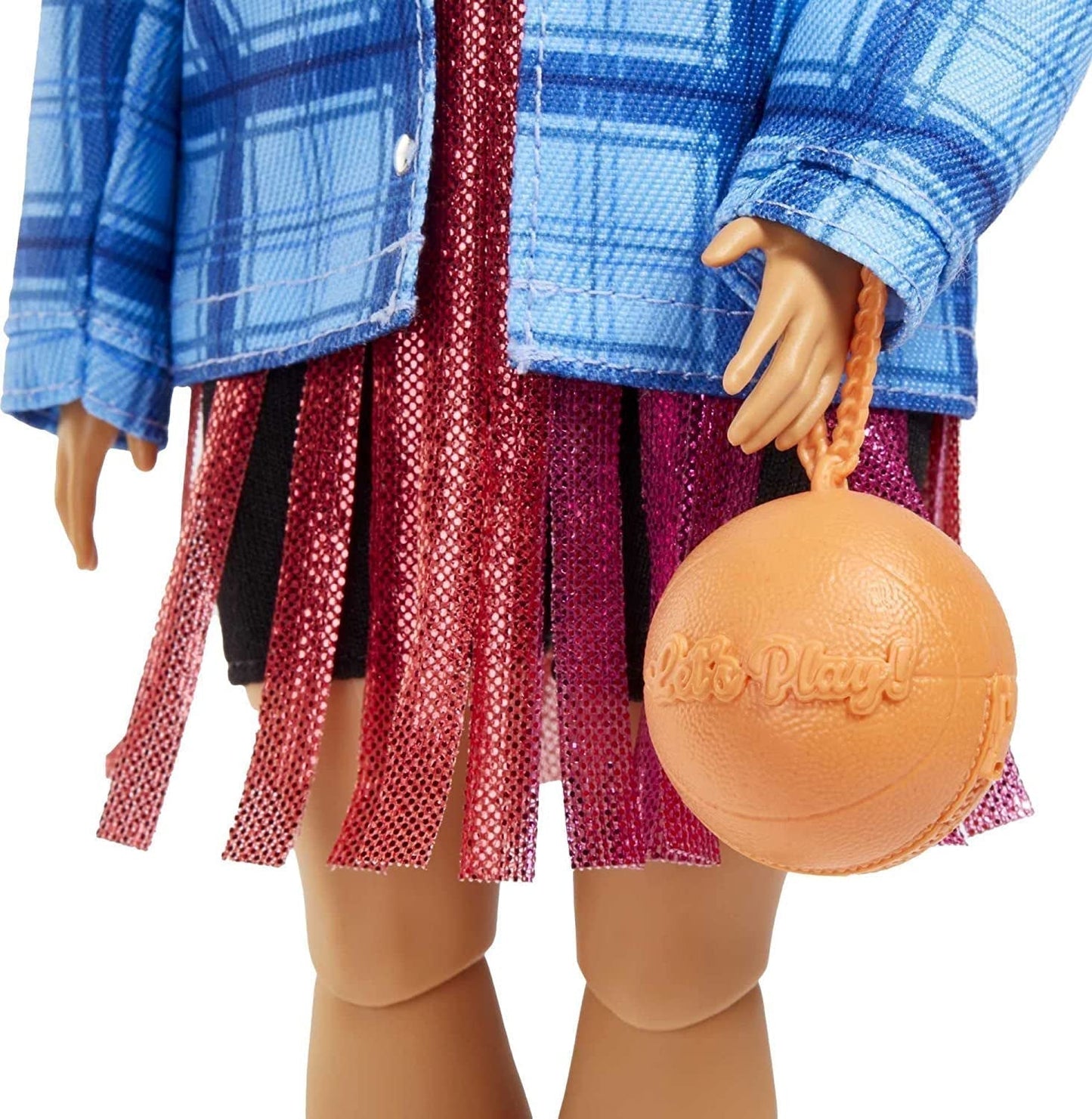 Barbie HDJ46 - Muñeca Extra con Vestido, Camiseta de Baloncesto y Accesorios, con Mascota Corgi, Pelo Rizado Extra Largo con Mechas Rosas y Articulaciones Flexibles, Juguete de Regalo para Niñas 3+ Naty Shop Dolls