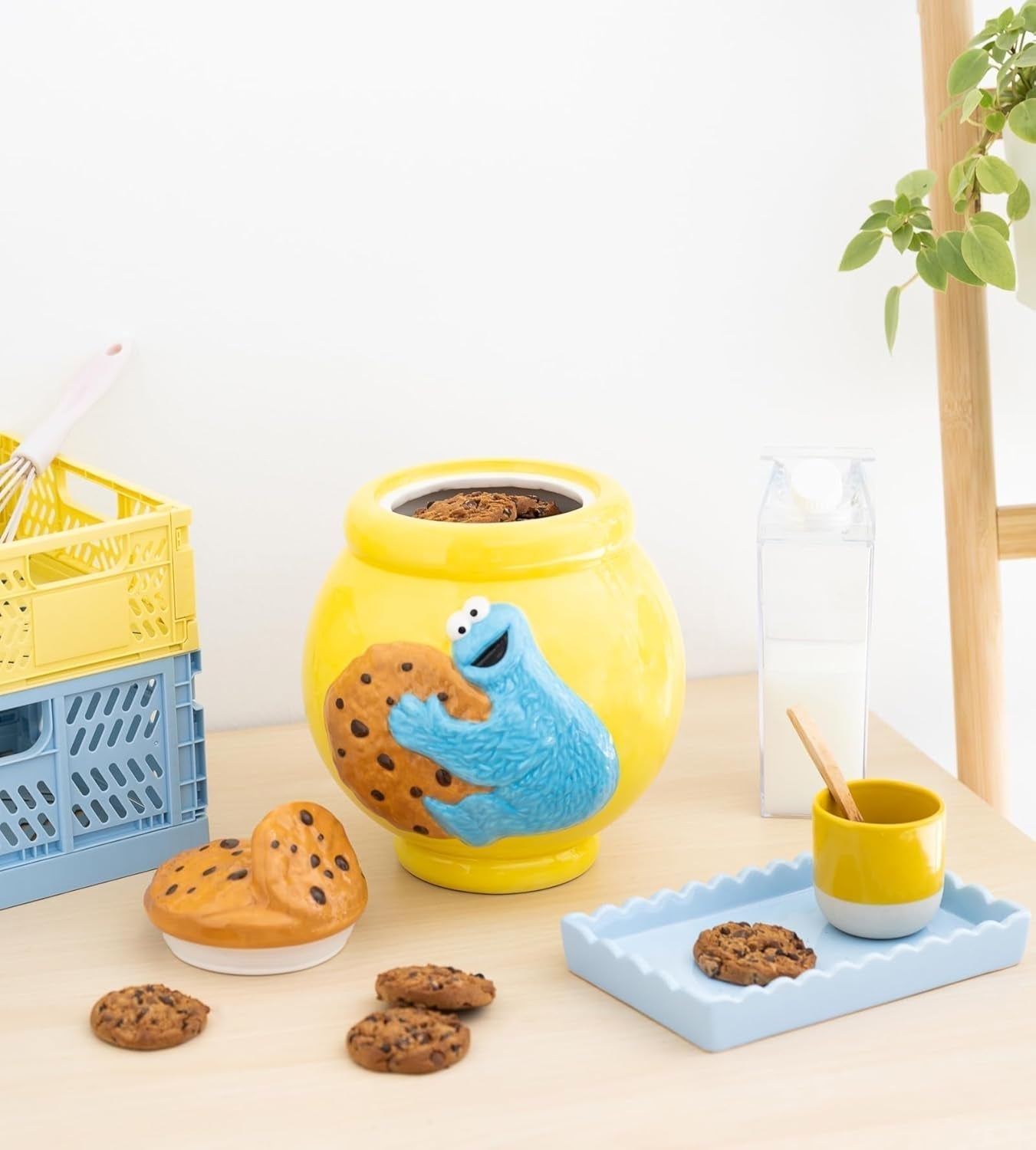 Grupo Erik Tarro de Cerámica para Galletas Barrio Sésamo El Monstruo de las Galletas - Tarro para Galletas con Tapa Grande 21,0 x 27,0 x 22,0 cm Tarro con Tapa Mercancía Oficial de Barrio Sésamo Cajas para Conservar Alimentos Naty Shop