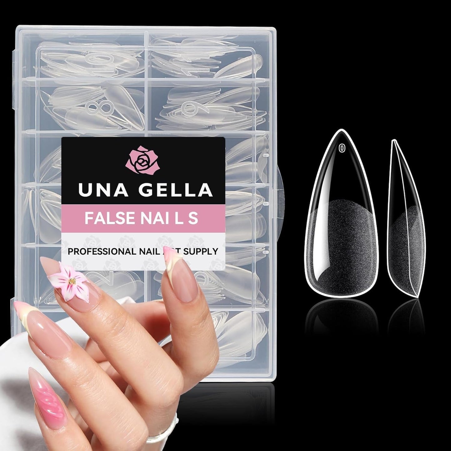 Puntas de uñas de Gel de bailarina, 216 Uds., 12 tamaños, puntas de uñas de Gel suave, juego de extensiones de uñas de cobertura completa, arte semimate DIY para el hogar